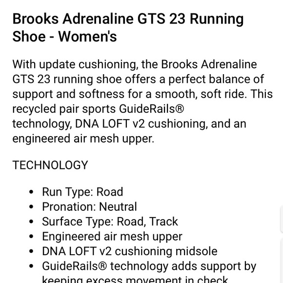Brand New Brooks Adrenaline GTS 23 Running Shoe Women's Size 9 - Picture 9 of 10